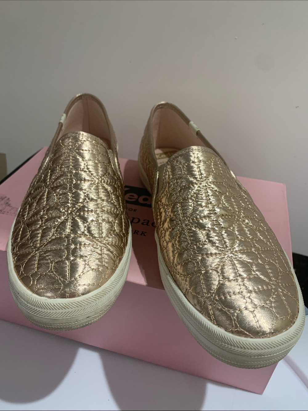Keds for Kate Spade Quilted Metallic Slip-On 8.5